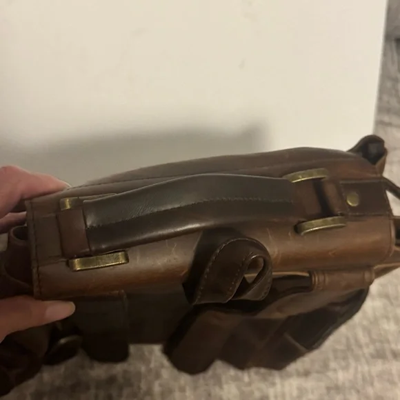 VTG Dark Brown Men's Leather Backpack